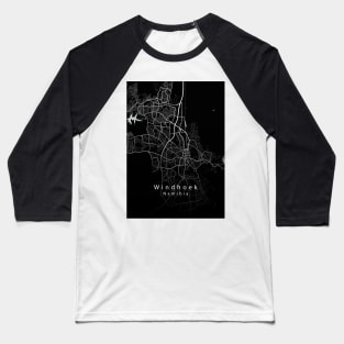 Windhoek Namibia City Map dark Baseball T-Shirt